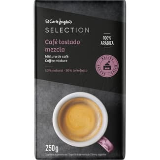 Café molido mezcla 50% natural y 50% torrefacto 100% arábica paquete 250 g -