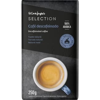 Café descafeinado molido natural 100% arábica paquete 250 g -