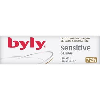 Desodorante crema de larga duración Sensitive Suave 72h tubo 25 ml sin olor sin aluminio sin parabenos -
