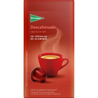 Café descafeinado estuche 20 cápsulas compatibles con Nespresso -
