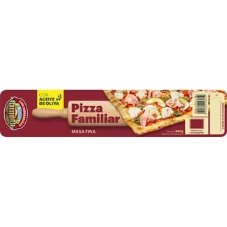 Masa para pizza fina familiar con aceite de oliva rectangular envase 400 g -