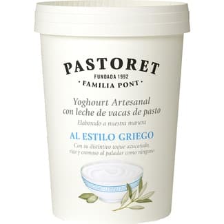 Yogur griego natural azucarado artesano cremoso con leche de vacas de pasto envase 500 g -