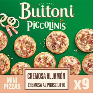 Mini pizzas cremosas al jamón 9 unidades estuche 270 g -