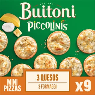Mini pizzas 3 quesos 9 unidades estuche 270 g -