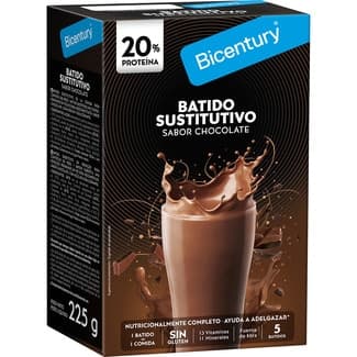 Batido sustitutivo sabor chocolate 5 unidades sin gluten envase 225 g -