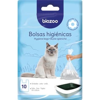 Bolsas higiénicas para las bandejas del gatos talla única paquete 10 unidades -