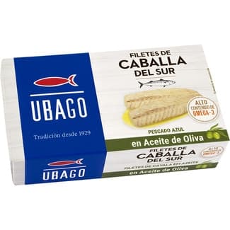 Filetes de caballa del sur en aceite de oliva lata 85 g neto escurrido -