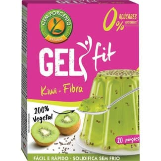 Gel Fit preparado para hacer gelatina con sabor a kiwi 10 raciones envase 80 g 0% azúcares añadidos -