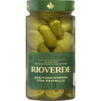 Aceitunas gordal rellenas de pepinillo frasco 180 g neto escurrido -