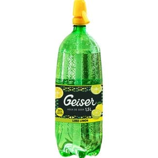 Agua de soda geiser aromatizada lima limón botella 1,5 l con dosificador sifón -
