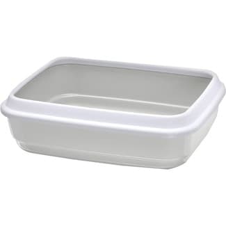 Arenero para gatos blanco y gris 40x14,5x50 cm 1 unidad -