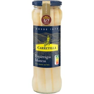 Espárragos blancos extra 5-7 piezas frasco 205 g neto escurrido -