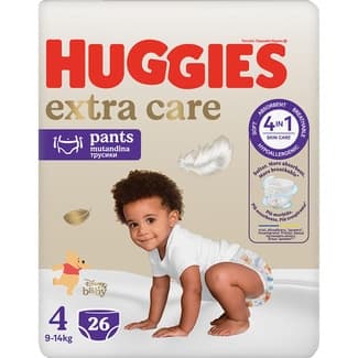 Pañales hipoalergénicos Extra Care con cuidado de la piel 4 en 1 talla 4 (9-14kg) bolsa 26 unidades -