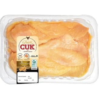 Filetes de pechuga de pollo certificado criado con alimentación vegetal peso aproximado bandeja 450 g -