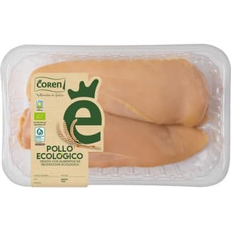 Pechugas de pollo ecológico 3 unidades peso aproximado bandeja 450 g -