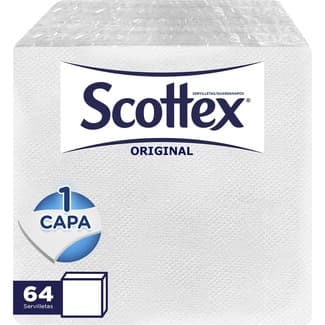 Servilletas blancas 1 capa 30x30 cm paquete 64 unidades -