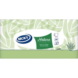 Pañuelos faciales Nature Aloe Vera 20 x 20 cm caja 80 unidades -