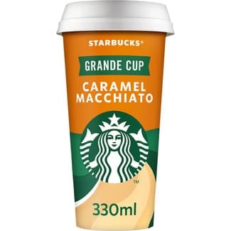 Chilled cup Caramel Macchiato bebida láctea de café con leche y caramelo vaso 330 ml -