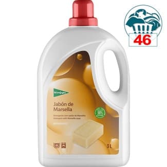 Detergente líquido con jabón de Marsella 3 l botella 46 dosis -