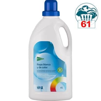 Detergente líquido para ropa blanca y de color botella 61 dosis -
