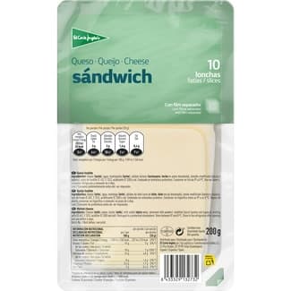Queso sándwich en lonchas envase 200 g -