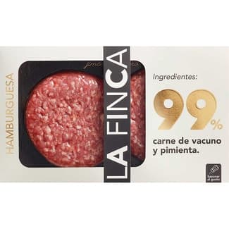 Hamburguesa 99% carne de vacuno y pimienta 2 unidades bandeja 360 g -