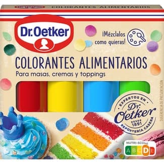 Colorantes alimentarios 4 colores en gel para masas y toppings estuche 40 g -