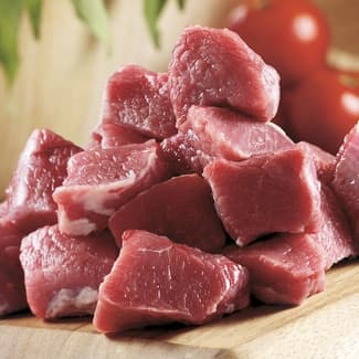 Carne magra de ternera troceada para fondue o ragout para guisar