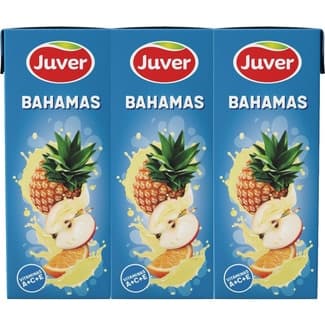 Bebida de zumo Bahamas de piña, manzana y naranja con vitaminas pack 3 briks 200 ml -