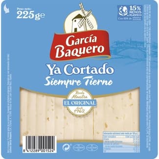 Queso tierno mezcla madurado elaborado con leche pasteurizada ya cortado cuña 225 g -