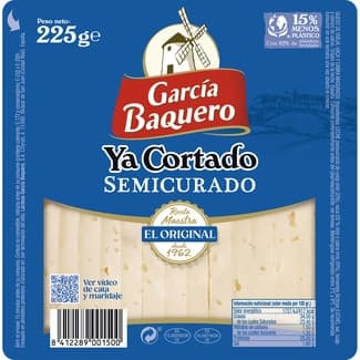 Queso semicurado mezcla madurado elaborado con leche pasteurizada ya cortado cuña 225 g -