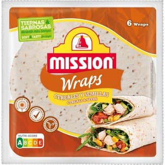 Wraps de cereales y semillas 6 unidades envase 370 g -