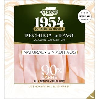 Edición 1954 Premium Gourmet pechuga de pavo asada con madera de haya natural sin aditivos en lonchas sin gluten sin lactosa envase 120 g -