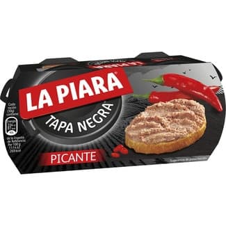Tapa Negra paté de hígado de cerdo picante pack 2 latas 73 g -