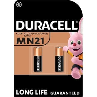 Pilas especiales alcalinas MN21 de 12V, pila 23A / A23 / V23GA / LRV08 / 8ÑR932 blister 2 unidades -