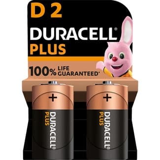 Plus pilas D 2 alcalinas, 1.5 Voltios, pila LR20 MN1300 blister 2 unidades -