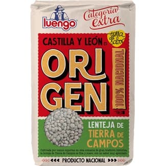 Origen lenteja pardina extra IGP Tierra de Campos paquete 1 kg -