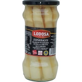Espárragos blancos IGP de Navarra muy gruesos 9-12 piezas frasco 325 g neto escurrido -