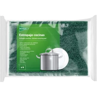 Estropajo fibra verde cocinas envase 4 unidades -