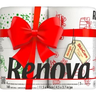 Papel higiénico decorativo Navidad 3 capas paquete 4 rollos -