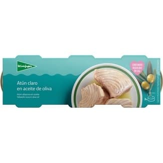 Atún claro en aceite de oliva con bajo contenido en sal pack 3 lata 60 g neto escurrido -