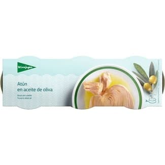 Atún en aceite de oliva pack 3 lata 60 g neto escurrido -