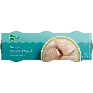 Atún claro en aceite de girasol pack 3 lata 56 g neto escurrido -