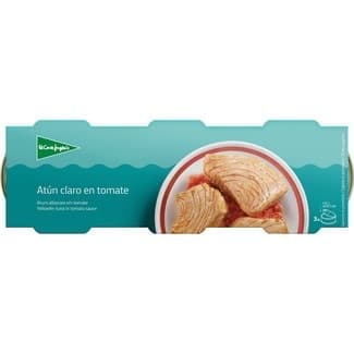Atún claro en tomate pack 3 lata 52 g neto escurrido -