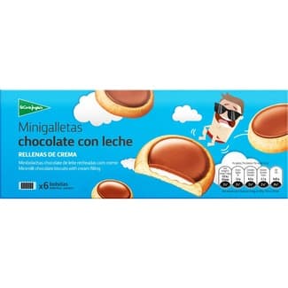 Minigalletas de chocolate con leche rellenas de crema estuche 235,8 g -