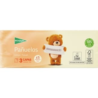 Pañuelos blancos 3 capas paquete 15 unidades -
