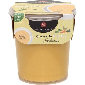 Crema de pollo y verduras con AOVE 2 raciones sin gluten sin lactosa vaso 400 ml -