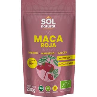 Bio maca roja en polvo con hierro, magnesio y calcio ecológica y sin gluten bolsa 200 g -