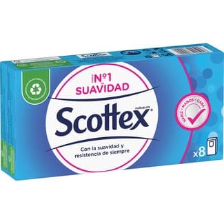 Pañuelos blancos 3 capas súper suaves paquete 8 unidades -