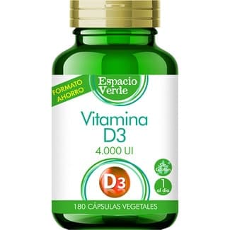 Vitamina D3 4000 UI sin gluten bote 180 cápsulas vegetales -